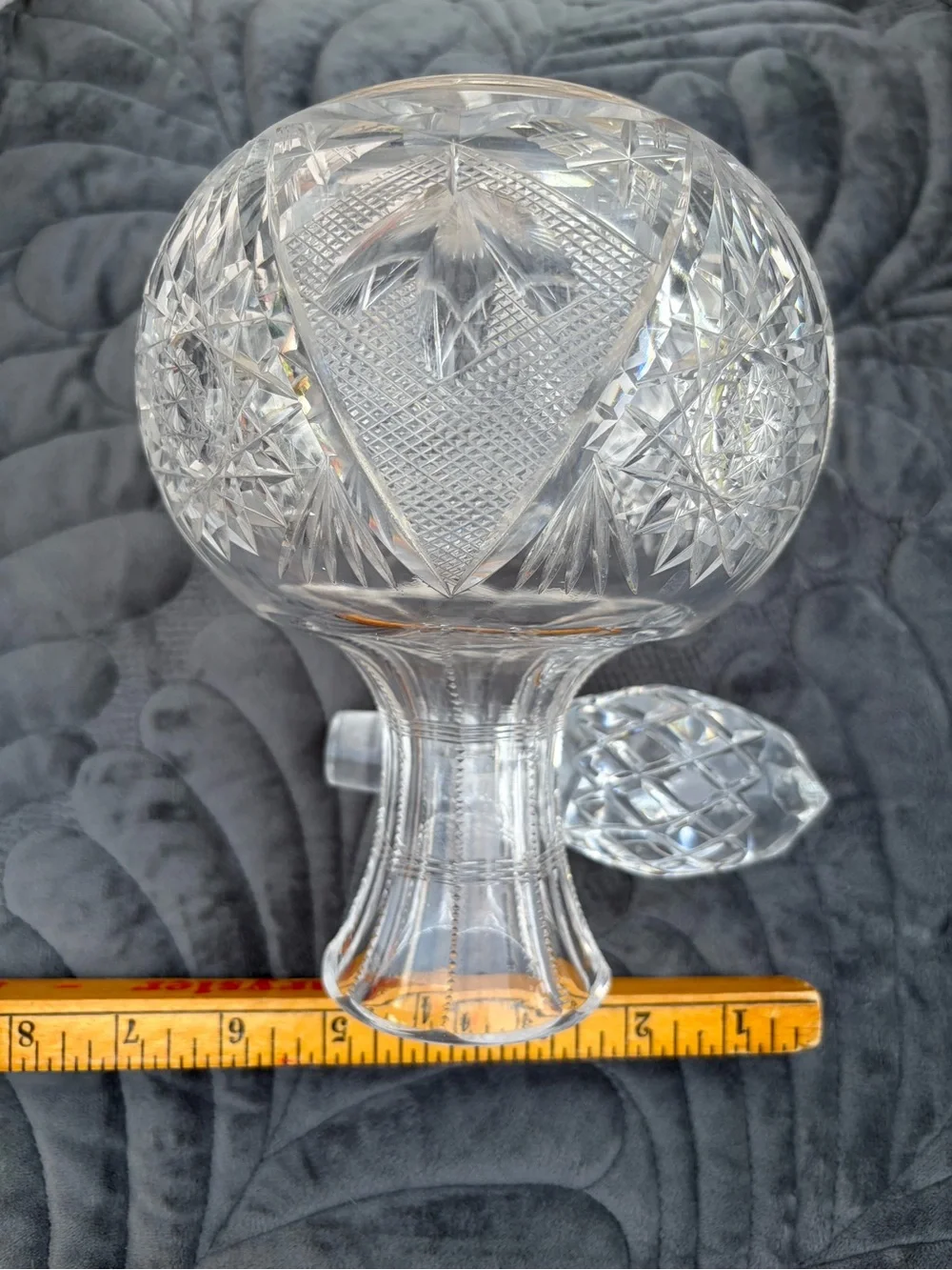 Pressed Cut Glass Pitcher - Clear Crystal-Look